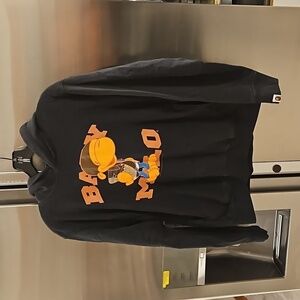 A BATHING APE BAPE Hoodie Sweatshirt ~ Black with Baby Milo Graphic Small